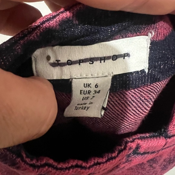 Topshop over dye denim dress in pink size 2 y2k Anthropologie J - Picture 10 of 13